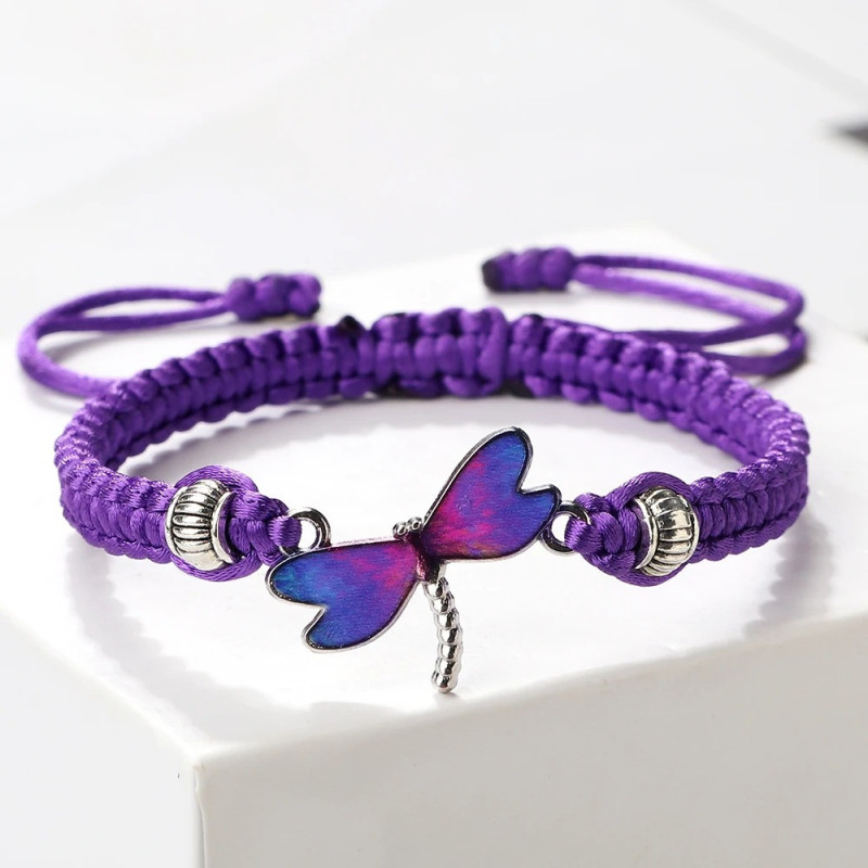 Bracelet Libellule Arc-en-ciel | Bijou Bohème Ajustable Cadeau