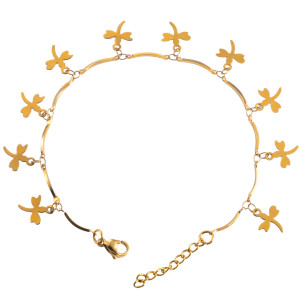 Bracelet Libellules Danse Aérienne - Acier Inoxydable Or