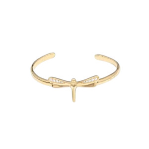 Bracelet Libellule Abeille Élégance - bracelet ouvert couleur or