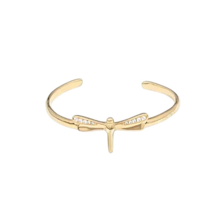 Bracelet Libellule Abeille Élégance - bracelet ouvert couleur or