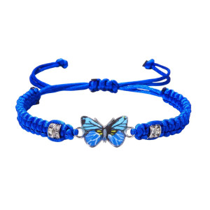 Bracelet Papillon Cordons Colorés couleur bleu