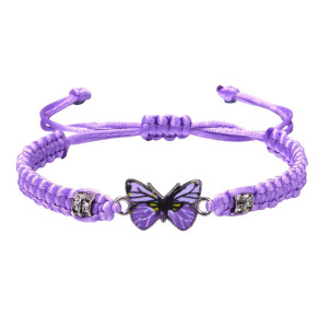 Bracelet Papillon Cordons Colorés couleur violet