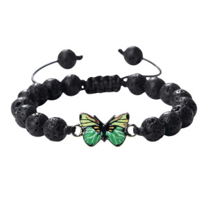 Pulsera Mariposa Verde de Cuentas Naturales | Joya Única