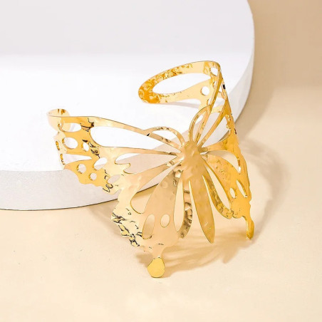 Bracelet Manchette Papillon Doré & Argenté | Bijou Nature Unique