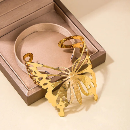 Gold & Silver Butterfly Cuff Bracelet | Unique Nature Jewelry