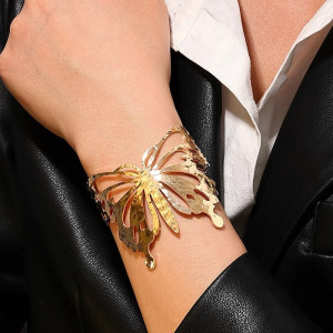 Bracelet Manchette Papillon Doré & Argenté | Bijou Nature Unique