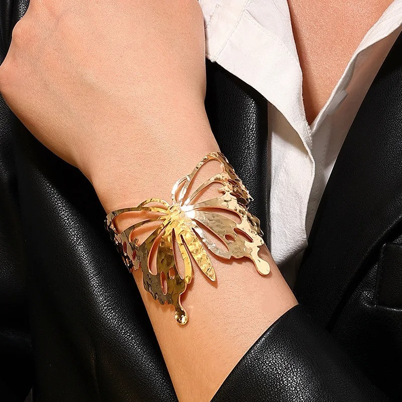 Bracelet Manchette Papillon Doré & Argenté | Bijou Nature Unique