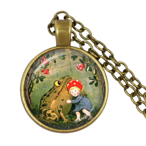 Collier Grenouille Tendresse Enchantée et Grenouille des Bois - couleur bronze