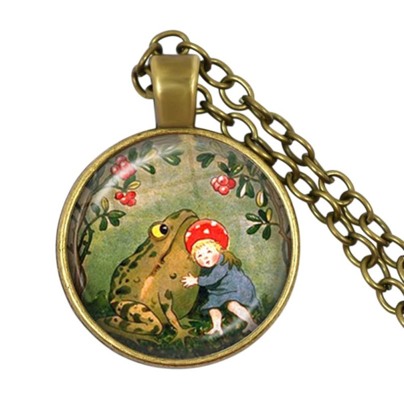 Collier Grenouille Tendresse Enchantée et Grenouille des Bois - couleur bronze
