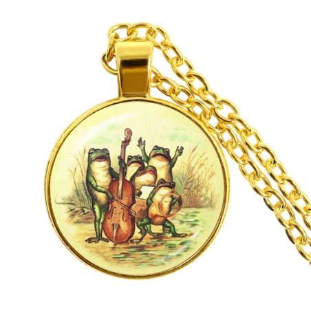 Melodious Frog Symphony Necklace | Cute Nature Jewelry Gift