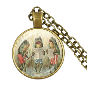 Collier Grenouilles Chanteuses | Bijou Grenouille Vintage Mignon
