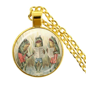 Collier Grenouilles Chanteuses | Bijou Grenouille Vintage Mignon