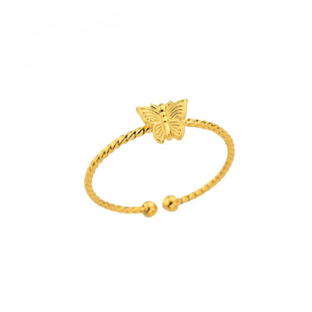 Bague Papillon Torsadée Dorée - Bijou Minimaliste & Élégant