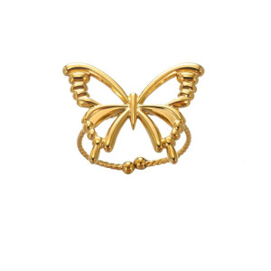 Bague Papillon Grande Élégance Or – Bijou Ajustable Unique