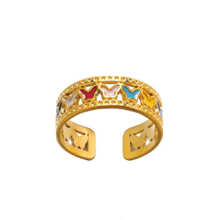 Bague Papillon Arc-en-Ciel Dorée