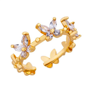 Bague Couronne Papillon Cristal | Cadeau Unique Femme Bijoux