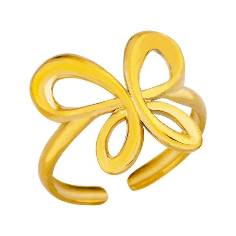 Bague Papillon Doré Abstrait