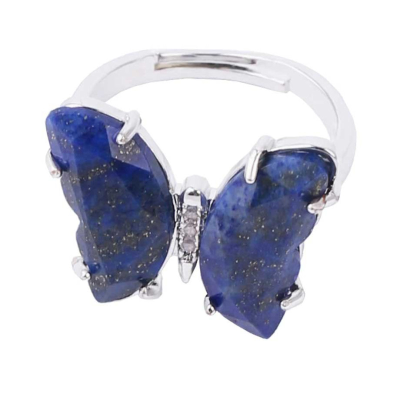 Bague Papillon Aigue-Marine Lumineuse