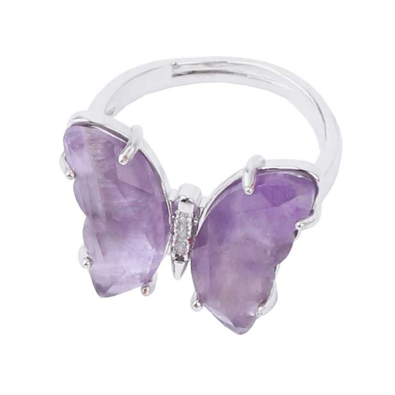 Bague Papillon Lapis-Lazuli Argenté Éclat Nocturne