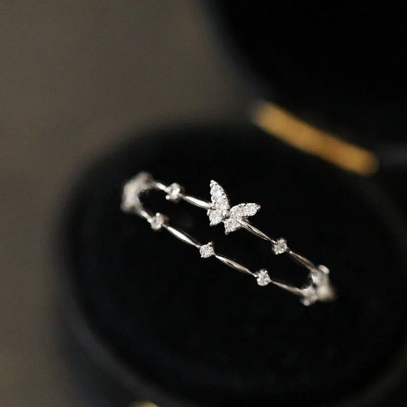 Sparkling Butterfly Ring | 925 Sterling Silver | Cute Gift