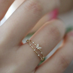 Bague Papillon Éclats de Diamants : Élégance Fine en Argent 925 !