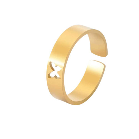 Bague Papillon Minimaliste Élégance Ajourée : Anneau Ajustable Chic