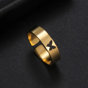 Bague Papillon Minimaliste Élégance Ajourée : Anneau Ajustable Chic