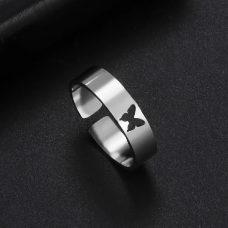 Minimalistischer Schmetterling Ring aus Edelstahl | Filigran & Süß