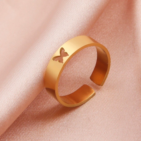Bague Papillon Minimaliste Élégance Ajourée : Anneau Ajustable Chic