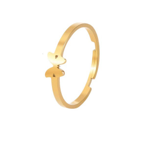Bague Papillon Minimaliste en Or et Argent : Fine & Ajustable