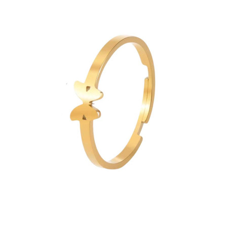 Bague Papillon Minimaliste en Or et Argent : Fine & Ajustable