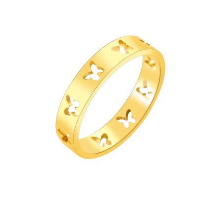 Bague Papillon Gravée Vols de Papillons : Anneau Élégant Ajustable