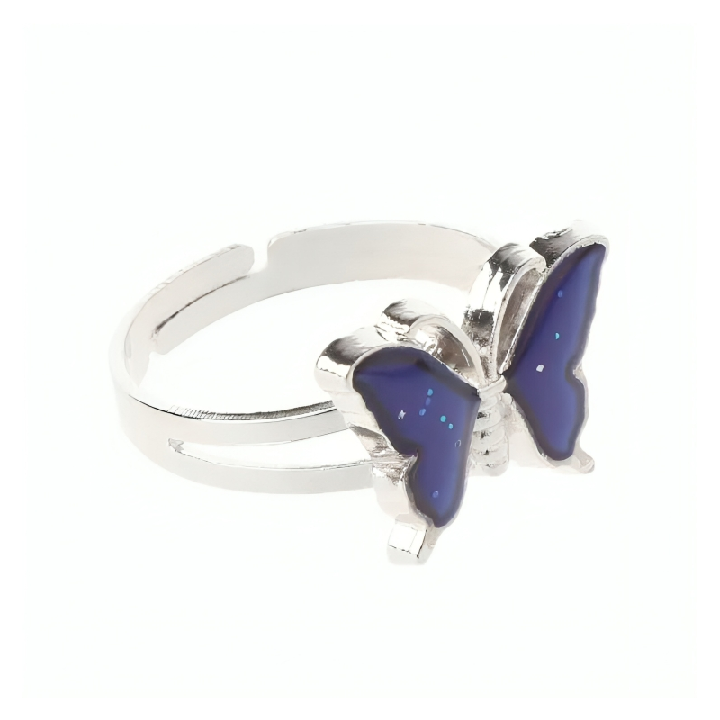 Starry Sparkle Blue Butterfly Ring | Cute Celestial Jewelry Gift
