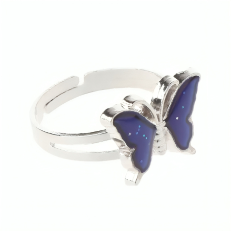 Bague Papillon Bleu Éclat Étoilé