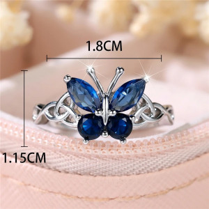Bague Papillon Bleu Éclat d'Azur - Bijou Élégant & Unique