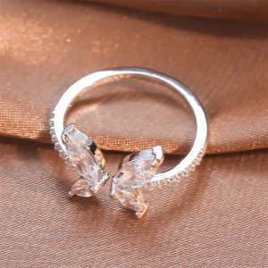 Bague Papillon Élégante & Ajustable | Bijou Cristal Femme