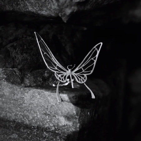 Magnifique Bague Papillon Argent Éveil Poétique