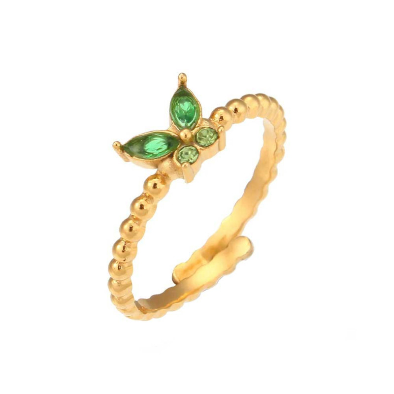 Anello Farfalla Dorato Esplosione di Colori | Gioiello Donna
