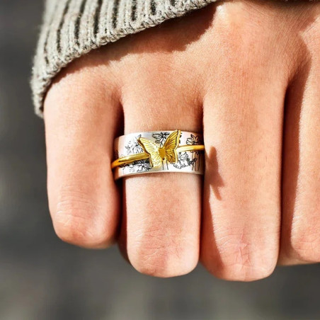 Vintage Floral Butterfly Ring | Cute Women's Jewelry Gift