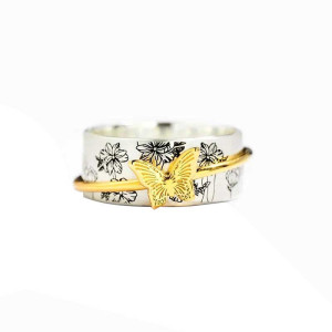 Vintage Floral Butterfly Ring | Cute Women's Jewelry Gift
