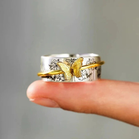 Vintage Floral Butterfly Ring | Cute Women's Jewelry Gift