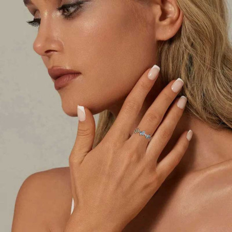 Bague Papillon Argent 'Vol Azur' Argent Sterling 925