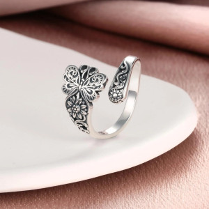 Bague Papillon Vintage Ajustable | Bijou Femme Élégant
