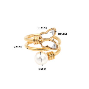 Radiant Pearl Butterfly Ring | Cute Gold & Silver Jewelry Gift