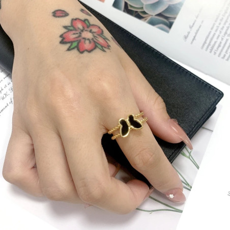 Elegant Nocturne Butterfly Ring - Gold & Silver Jewelry