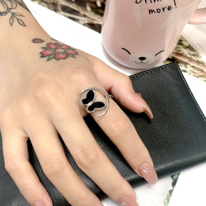 Anillo Mariposa 'Luna Mística' - Acero Inoxidable Oro/Plata