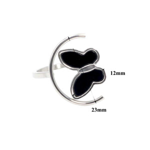 Anello Farfalla 'Luna Mistica' - Acciaio Inox Oro/Argento