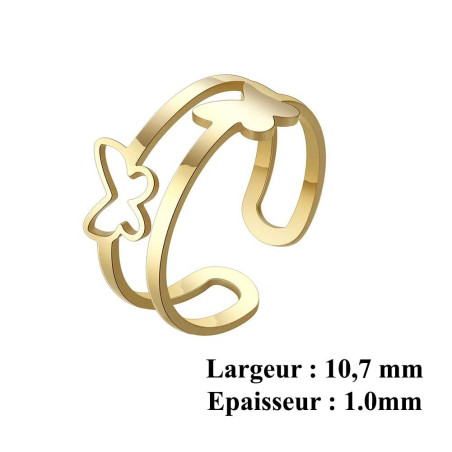 Cute Butterfly Ring - Adjustable Gold & Silver Gift for Women