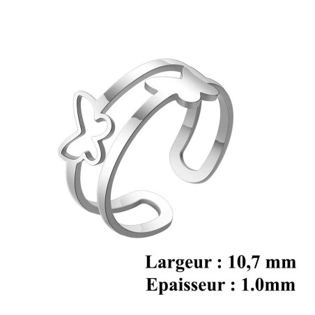 Anello Farfalla 'Leggerezza Minimalista' - Regolabile Oro & Argento