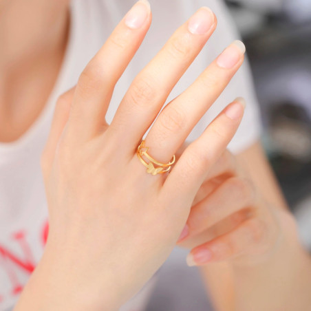 Bague Papillon 'Légèreté Minimaliste' - Couleur Or
